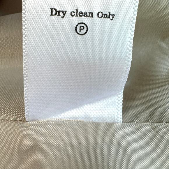 Coldwater Creek Womens Blazer Size 16 Floral Metallic Wool Blend Natural Tan - Picture 8 of 9